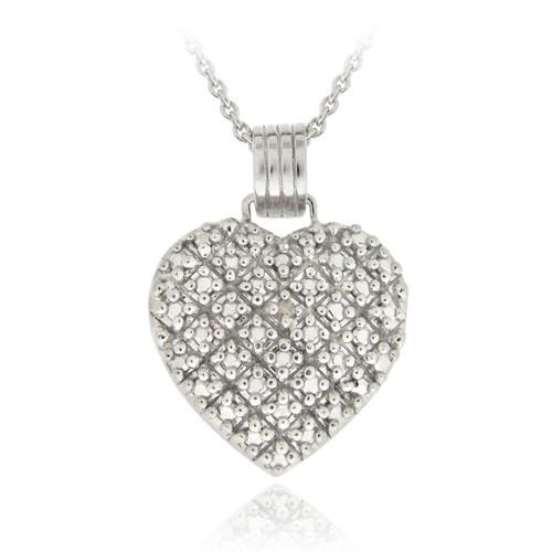 Collier cœur pave - pave, avec