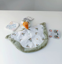 Doudou Plat Arrondi Oiseau/Toucan Vert Blanc Bec Orange Lémurien - Sergent Major