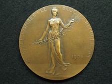 MEDAILLE BRONZE 75mm LÉON DESCHAMPS 1905 à ÉMILE COMBES LE BLOC RÉPUBLICAIN