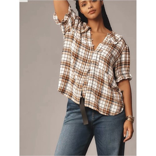 Pilcro keira plaid blouse - pilcro,