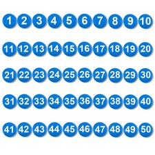 50pcs 1-50 Chiffres