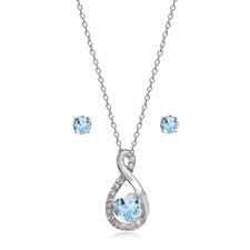 Argent Sterling Bleu Toapz &