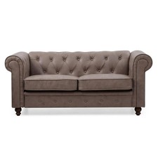 Canapé 2 Places "Chesterfield" 158cm Marron Vintage