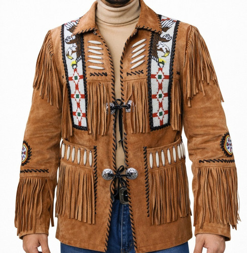Veste franges daim - franges, en