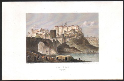 1850 gravure aquarellée - 1850,