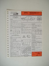 fiche technique RTA  OPEL