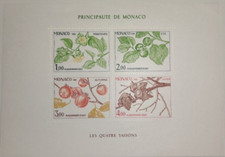 1981 MONACO stamp timbre bloc Feuillet QUATRE SAISONS KAKI PLAQUEMINIER YT BF 20