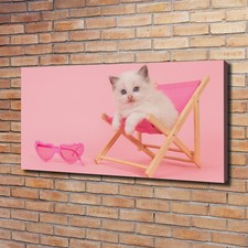 Tulup Image Sur Toile Tableau Imprimé 120x60cm - Chat Sur Un Transat