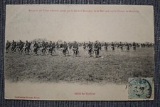 CARTE POSTALE ANCIENNE CYCLES VELO ARMEE REVUE 20EME CORPS DEFILE CYCLISTES 1906