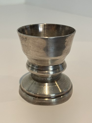 Coquetier ancien metal blanc - coquetier,