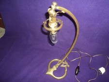 PIED DE LAMPE BRONZE COL DE CYGNE MULLER ART NOUVEAU /DECO TULIPE DAUM 1900