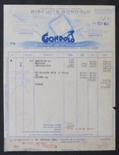 Facture MAISONS-ALFORT 1946 BISCUITS GONDOLO gondole Venise illustrée 83