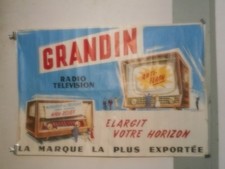 AUTHENTIQUE AFFICHE ANCIENNE - GRANDIN RADIO TELEVISION.