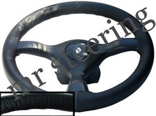 Pour Nissan Skyline R32 89-94 Véritable Noir Italien Housse Volant Cuir Neuf