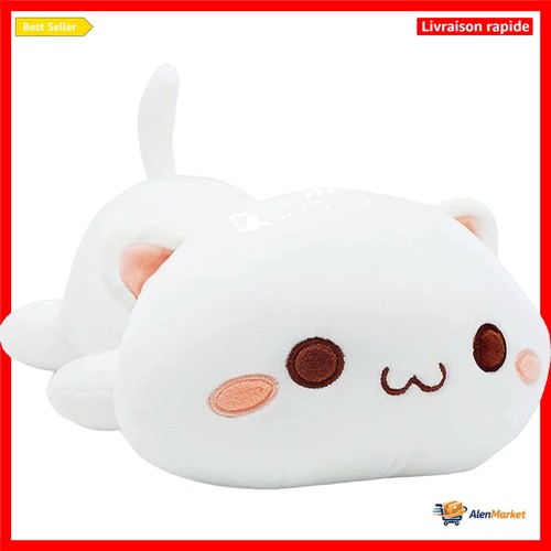 Oreiller peluche doux chat - oreiller,