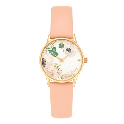 Montre fantaisie fleurs beige - montre,