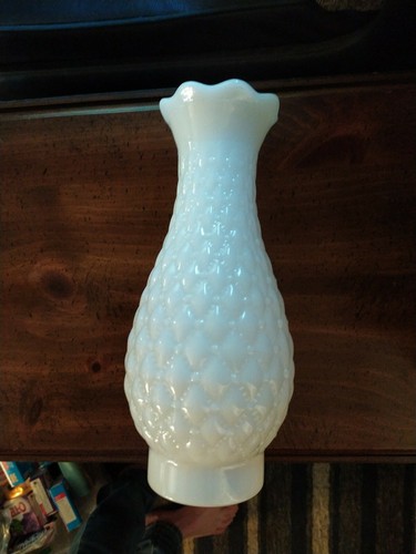 Vintage white quilted glass - vintage,