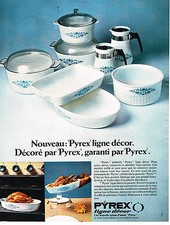 PUBLICITE ADVERTISING 014   1969   PYREX   Plats LIGNE DECOR