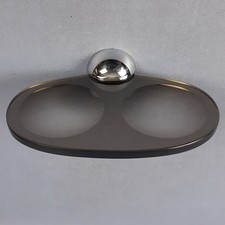 Porte-Savon Fontana Arte Plateau Verre Fumé Métal Chromé Design Moderne 1970