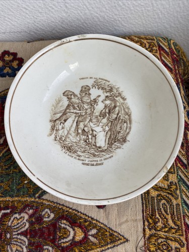 Ancienne assiette creuse fable - assiette,
