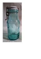  bouteille ou bocal à conserves verre, L'idéale 1 l. , 1 bouchon en porcelaine