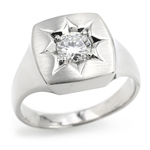 Bague chevalière platine - bague,