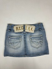Mini jupe jeans redial vintage broderie Y2K