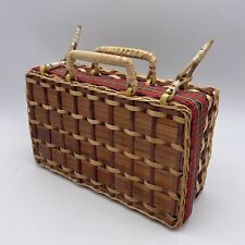 ANCIENNE VALISETTE VALISE MALETTE PANIER EN ROTIN / OSIER ÉCOSSAISE