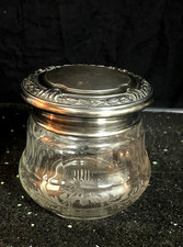 Pot cristal taillé métal argenté Saglier Frères .