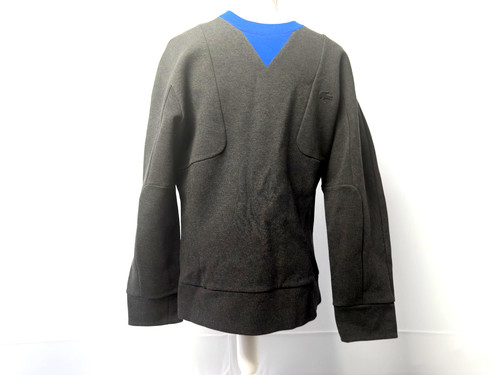 Sweat lacoste gris chiné - chiné, col