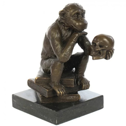 Statue singe tête - la,