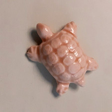 RARE FEVE TORTUE couleur BEIGE céramique L.3,5cm ARGUYDAL 1990