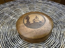 SPINDLER BOITE BONBONNIERE EN MARQUETERIE EGLISE ALSACE XX PAYSAGE