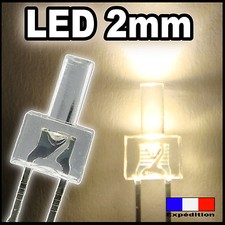 305# 10 à 100pcs --  LED Blanc chaud 2mm canon long - warm white tower long