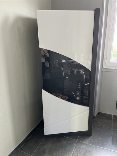 Vitrine bois laqué noire - bois,