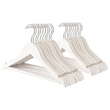 20x Blanc Cintres en Bois pour