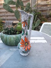 Vase, Soliflore Granité Fat Lava, Écume de Mer en Céramique Décor Florale