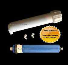 Membrane RO Reverse Osmosis Housing Water Filter + 2 Pc Female Elbows & 100 GPD