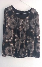 TUNIQUE HAUT FEMME  TAILLE 50 NOIRE MOTIFS PLUMES LA FEMME MODERNE GRANDE TAILLE