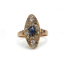 Bague marquise ancienne or 14K