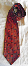cravate Tergal couleurs rouge et noir reflets, doublure bordeaux