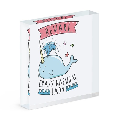 Attention fou narwhal femme - attention,
