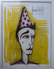 # Encadrée# Clown au chapeau rose par Bernard Buffet