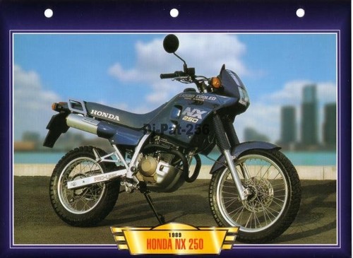 Fiche moto honda 250 - :, 1989