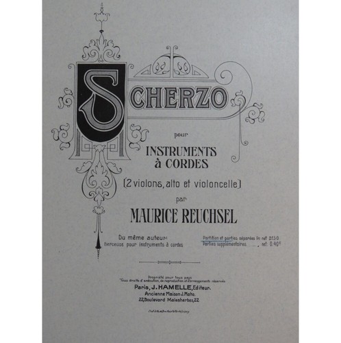 Reuchsel maurice scherzo - reuchsel,