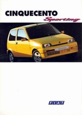 Catalogue Brochure Fiat Cinquecento Sporting 09/1994 France