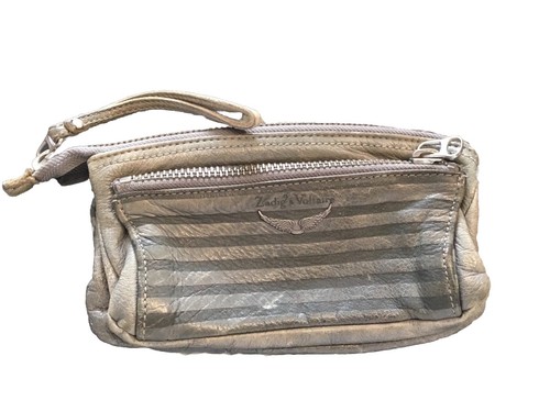 Authentique pochette cuir gris - pochette,