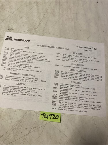 1978 motobécane 92gt liste - 1978,