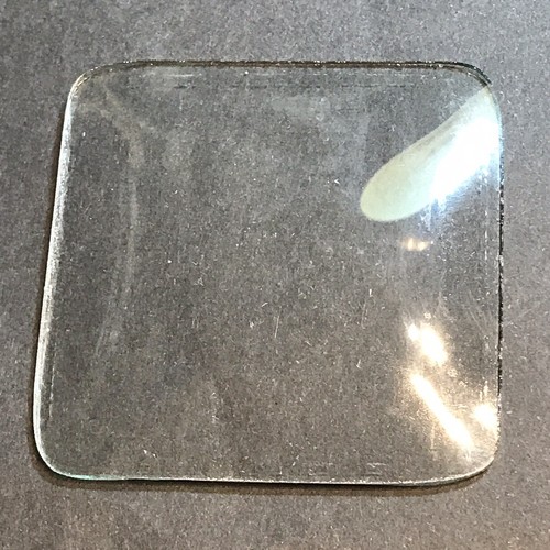 Verre carré bombé 6 cm - verre,