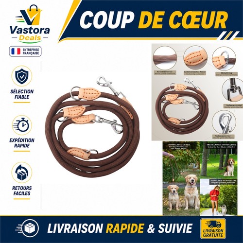 Laisse chien réglable - chien, 2m